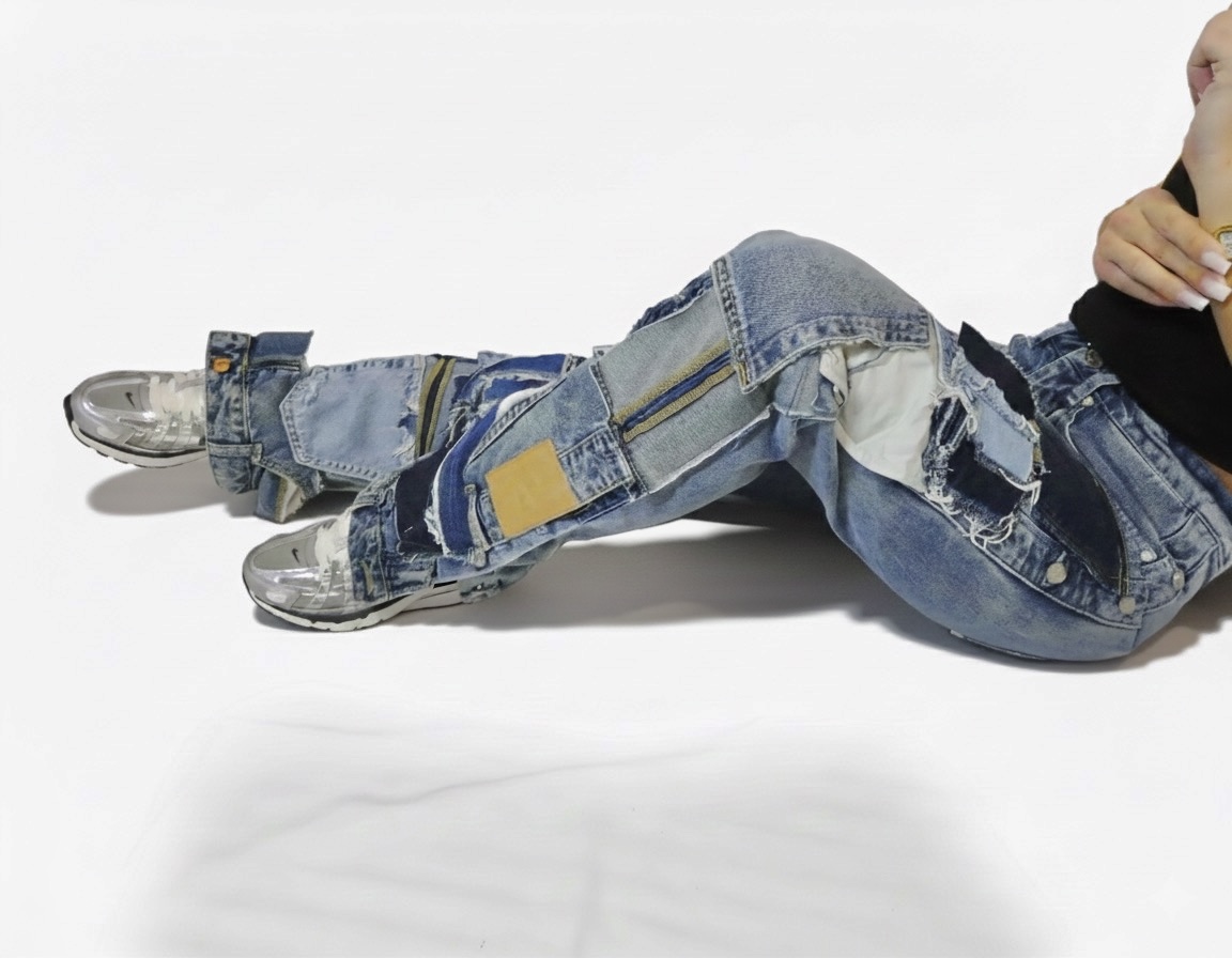 Jean patchwork coloré